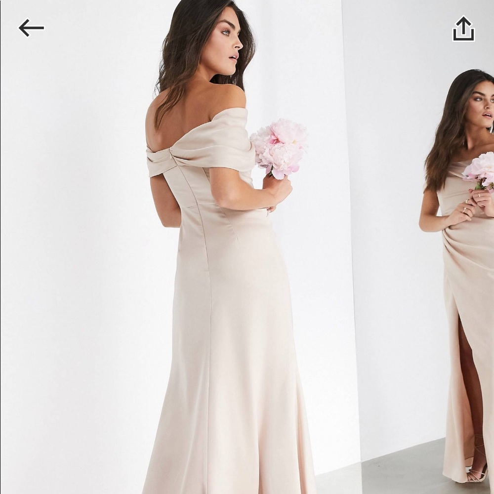 ASOS drape wrap maxi dress in pink - Picture 2 of 2